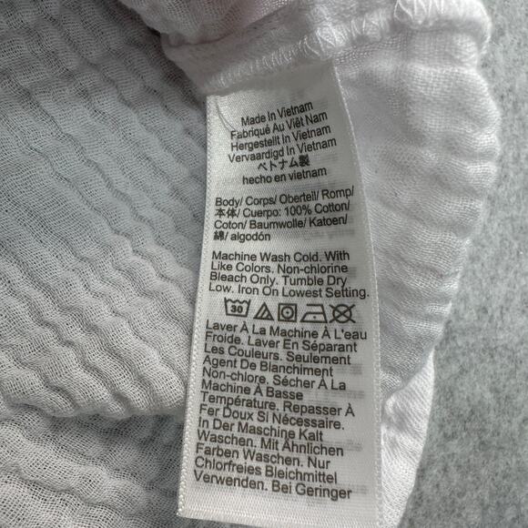 J.Crew Long Sleeve Gauze Tie-neck Top 3X White Ruffle Neck Pullover Elastic Cuff - Picture 7 of 9